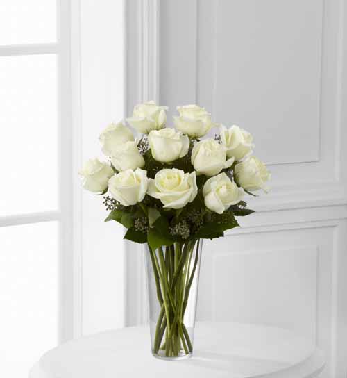 Dozen White Roses